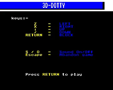 3D Dotty (1987)(Blue Ribbon-Acornsoft)[a] screen shot title
